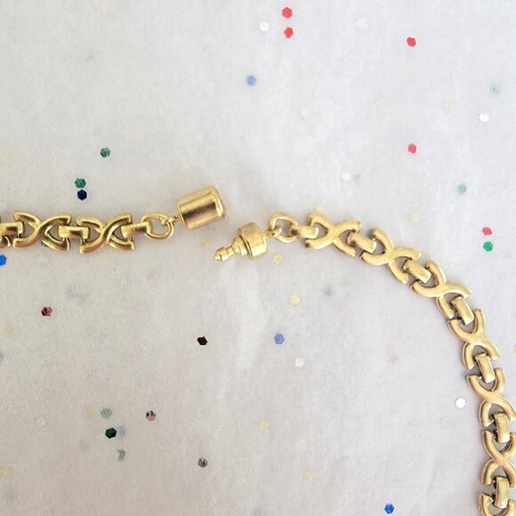 GLOWING GLASS CABOCHON GOLD TONE NECKLACE MULTICOLOR NEW - Picture 6 of 7